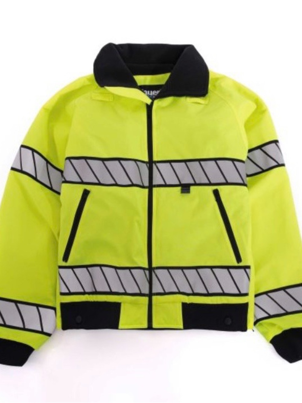 Blauer High-Visibility Neon Yellow Kids Rain Jacket with Black Trim